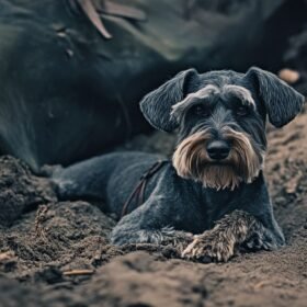 Schnauzer dog in ww1